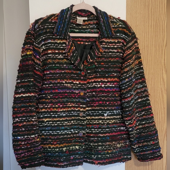 Coldwater Creek Jackets & Blazers - Multicolor vintage Striped Women's Jacket. Pockets!